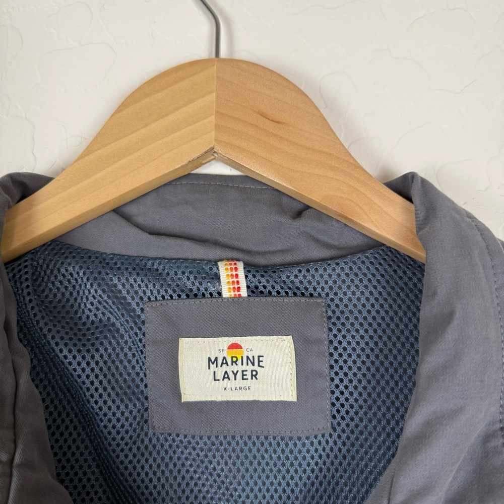 Marine Layer Gray Lightweight Jacket with Blue Stripe Accents - Picture 7 of 11